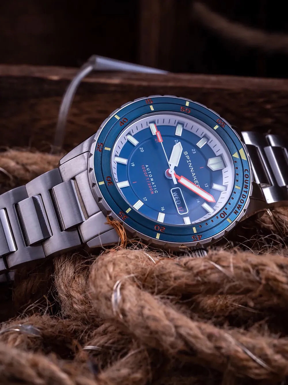 Spinnaker SP-5099-44 Mens Watch Hass Automatic Diver 43mm 30ATM