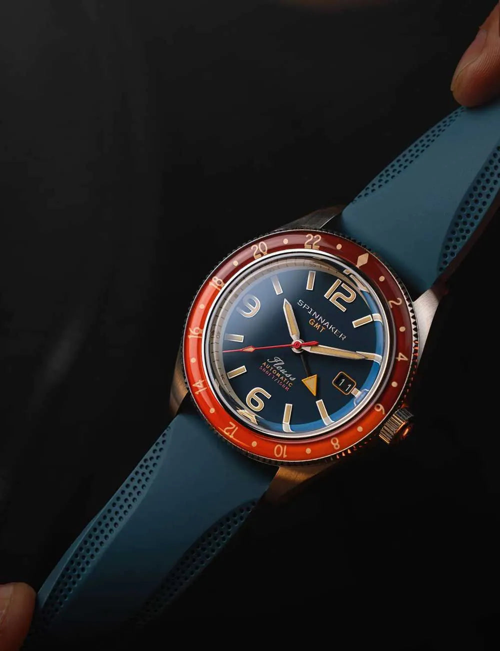 Spinnaker SP-5120-55 Mens Watch Fleuss GMT Automatic Set 43mm 15ATM