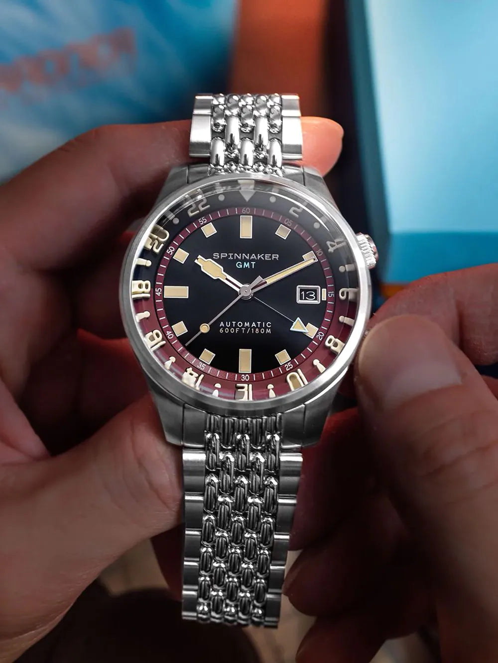 Spinnaker SP-5121-11 Mens Watch Bradner GMT Automatic 42mm 18ATM