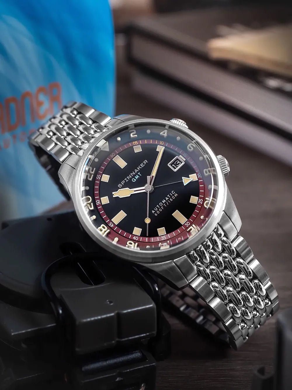 Spinnaker SP-5121-11 Mens Watch Bradner GMT Automatic 42mm 18ATM