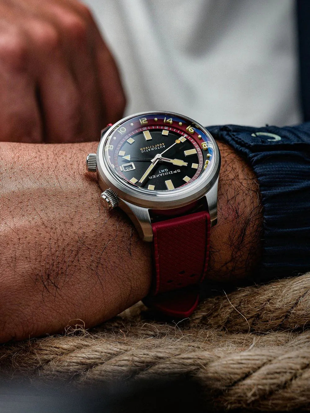 Spinnaker SP-5121-11 Mens Watch Bradner GMT Automatic 42mm 18ATM