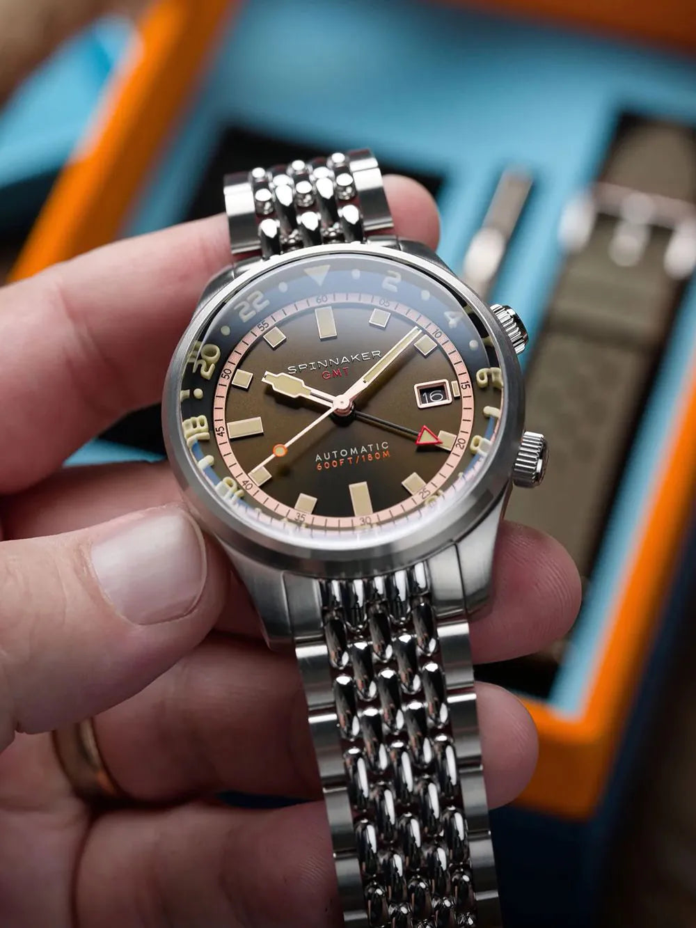 Spinnaker SP-5121-22 Mens Watch Bradner GMT Automatic 42mm 18ATM