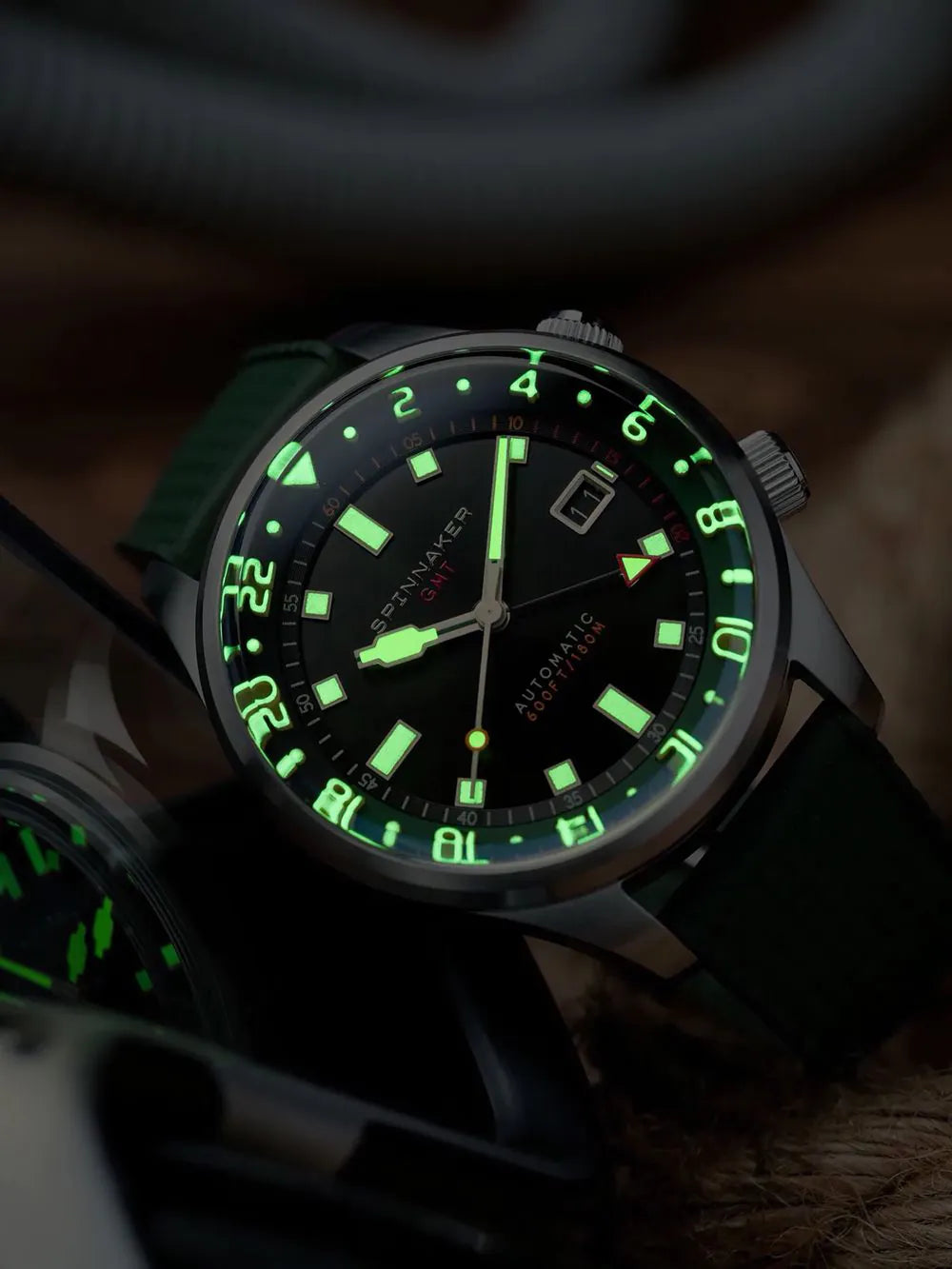 Spinnaker SP-5121-44 Mens Watch Bradner GMT Automatic 42mm 18ATM