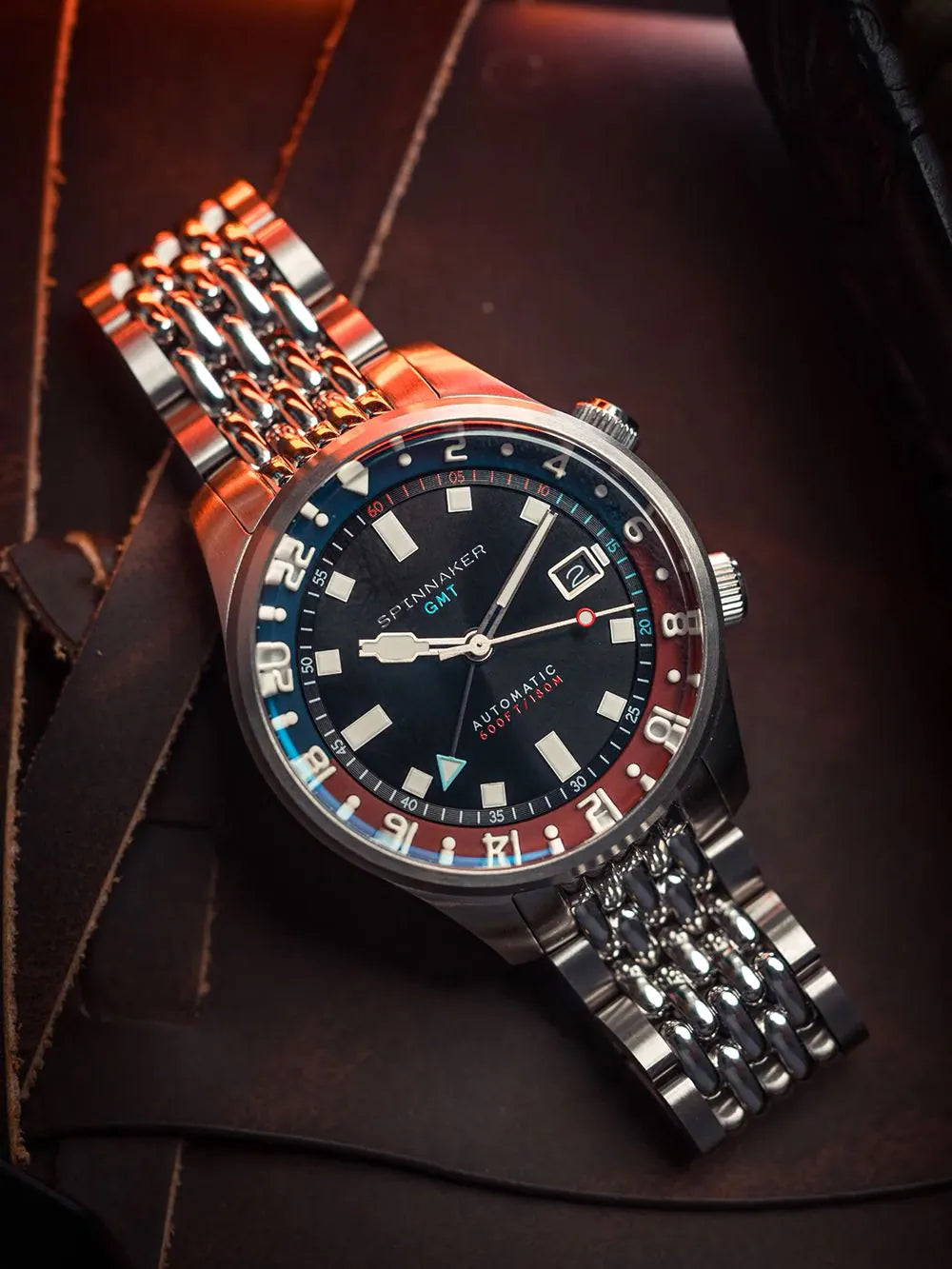 Spinnaker SP-5121-55 Mens Watch Bradner GMT Automatic 42mm 18ATM