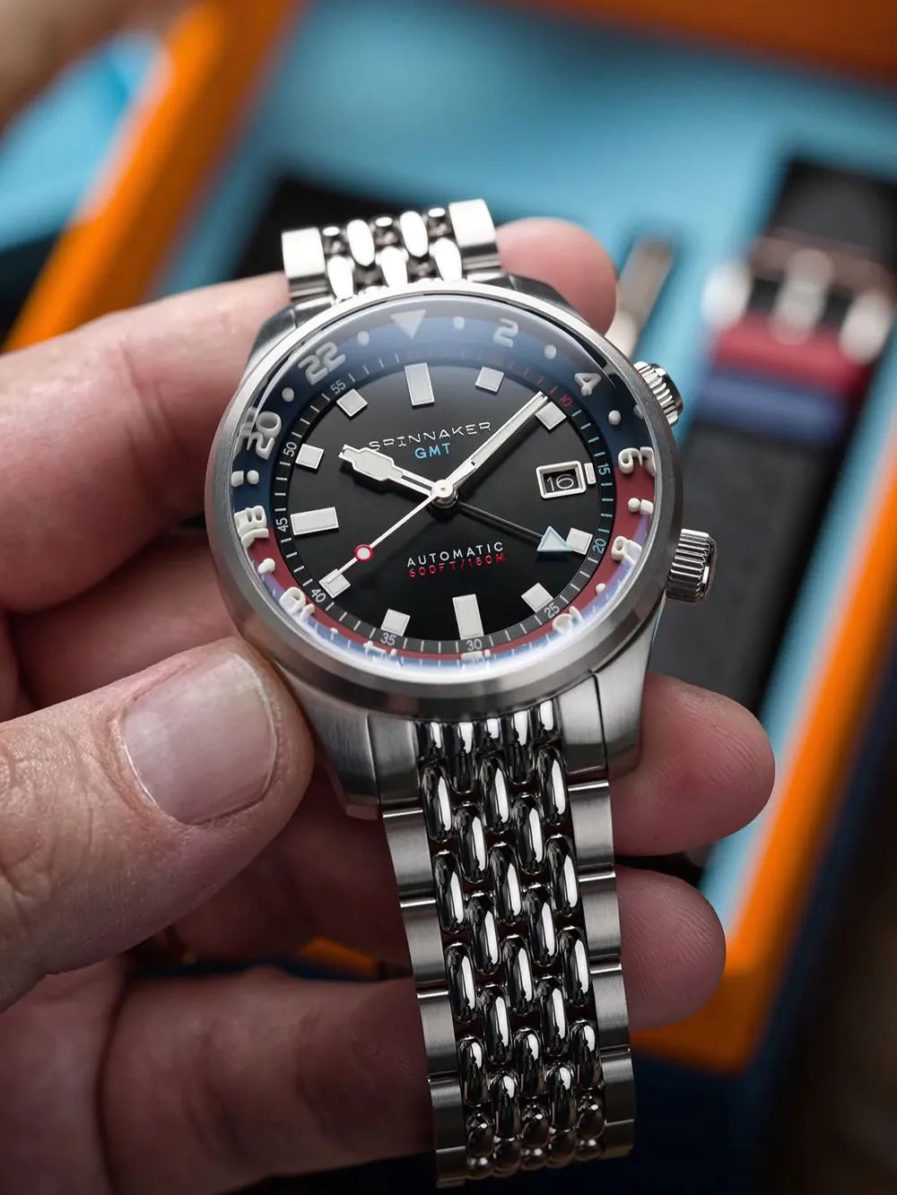 Spinnaker SP-5121-55 Mens Watch Bradner GMT Automatic 42mm 18ATM