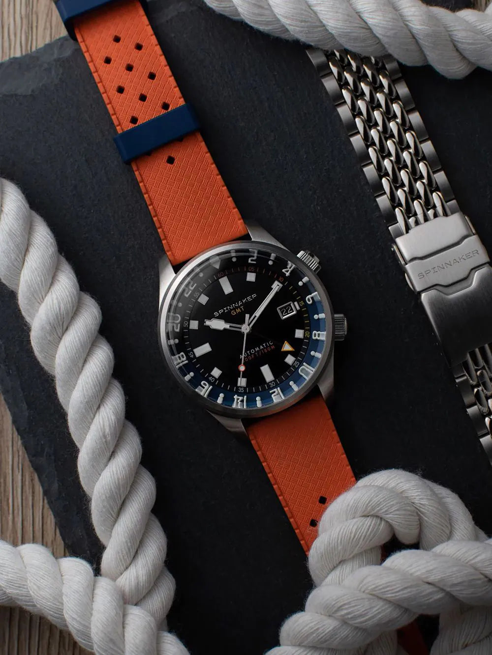 Spinnaker SP-5121-66 Mens Watch Bradner GMT Automatic 42mm 18ATM