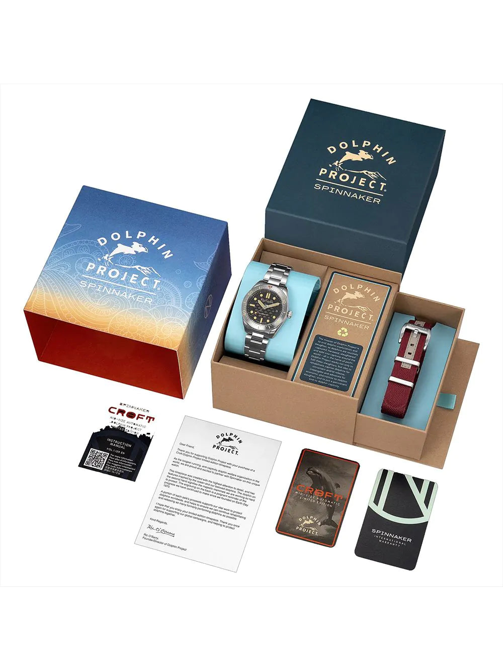 Spinnaker SP-5129-22 Mens Watch Croft Mid-Size Automatic Limited Dolphin Project 40mm 15ATM