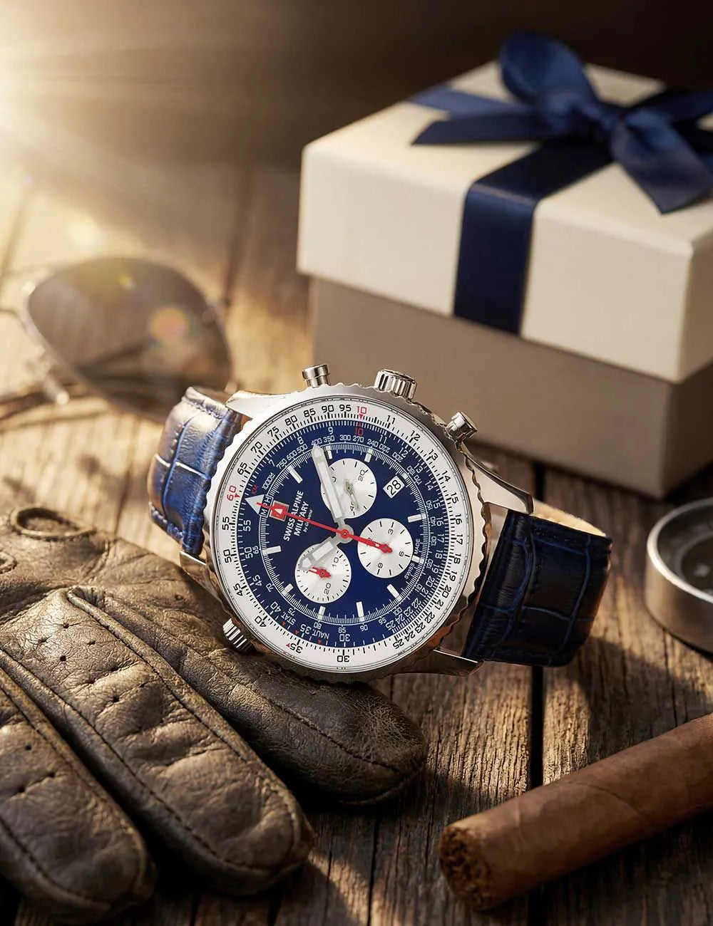 Swiss Alpine Military 7078.9535 chrono men`s 45mm 10ATM