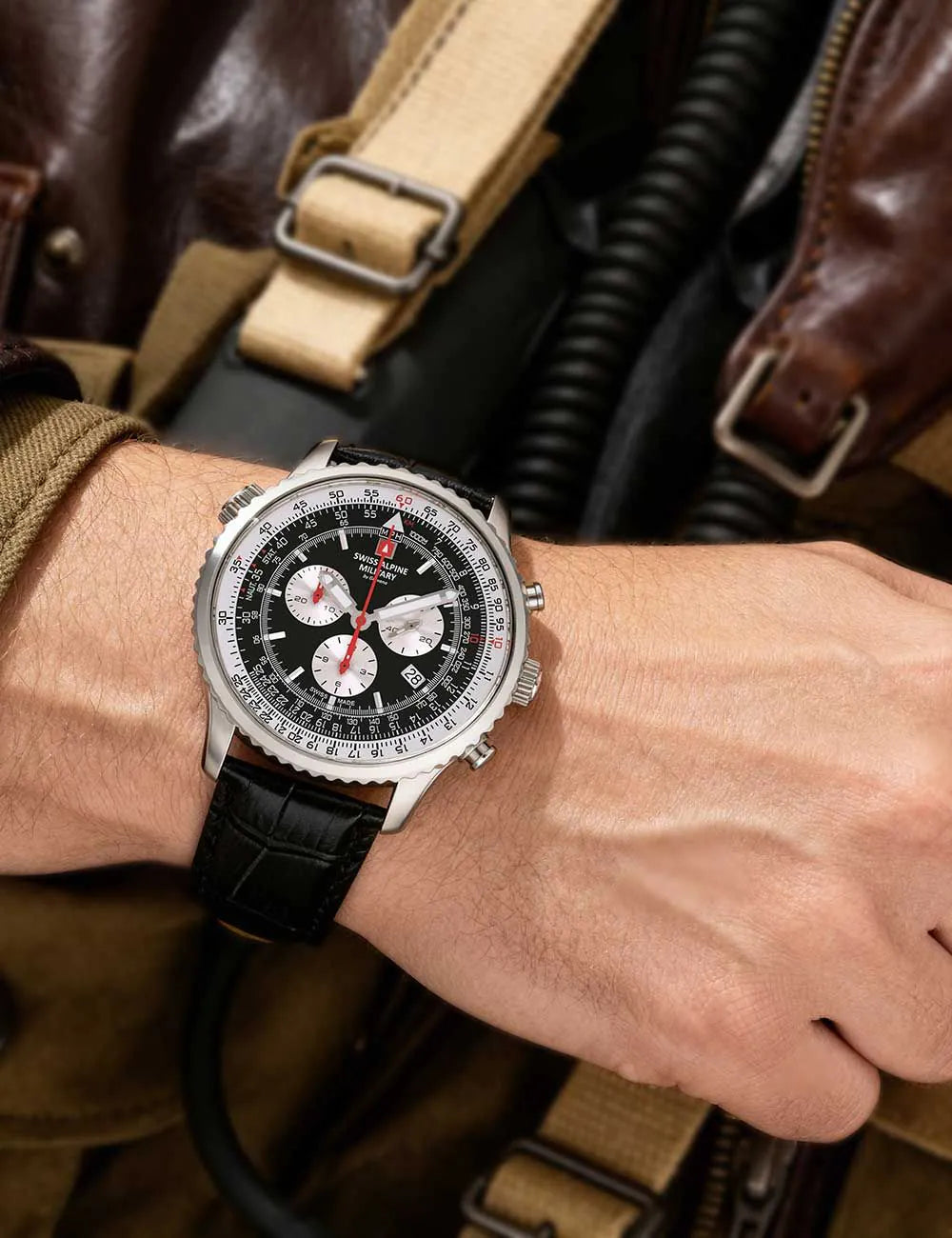 Swiss Alpine Military 7078.9537 chrono men`s 45mm  10ATM