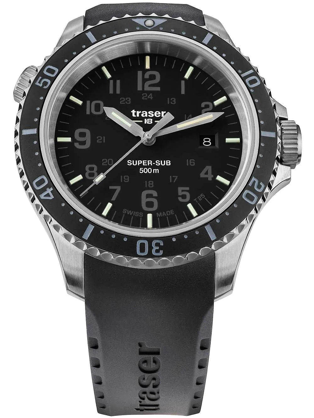 Traser H3 109376 P67 T25 SuperSub set black 46 mm diver Mens Watch 50ATM