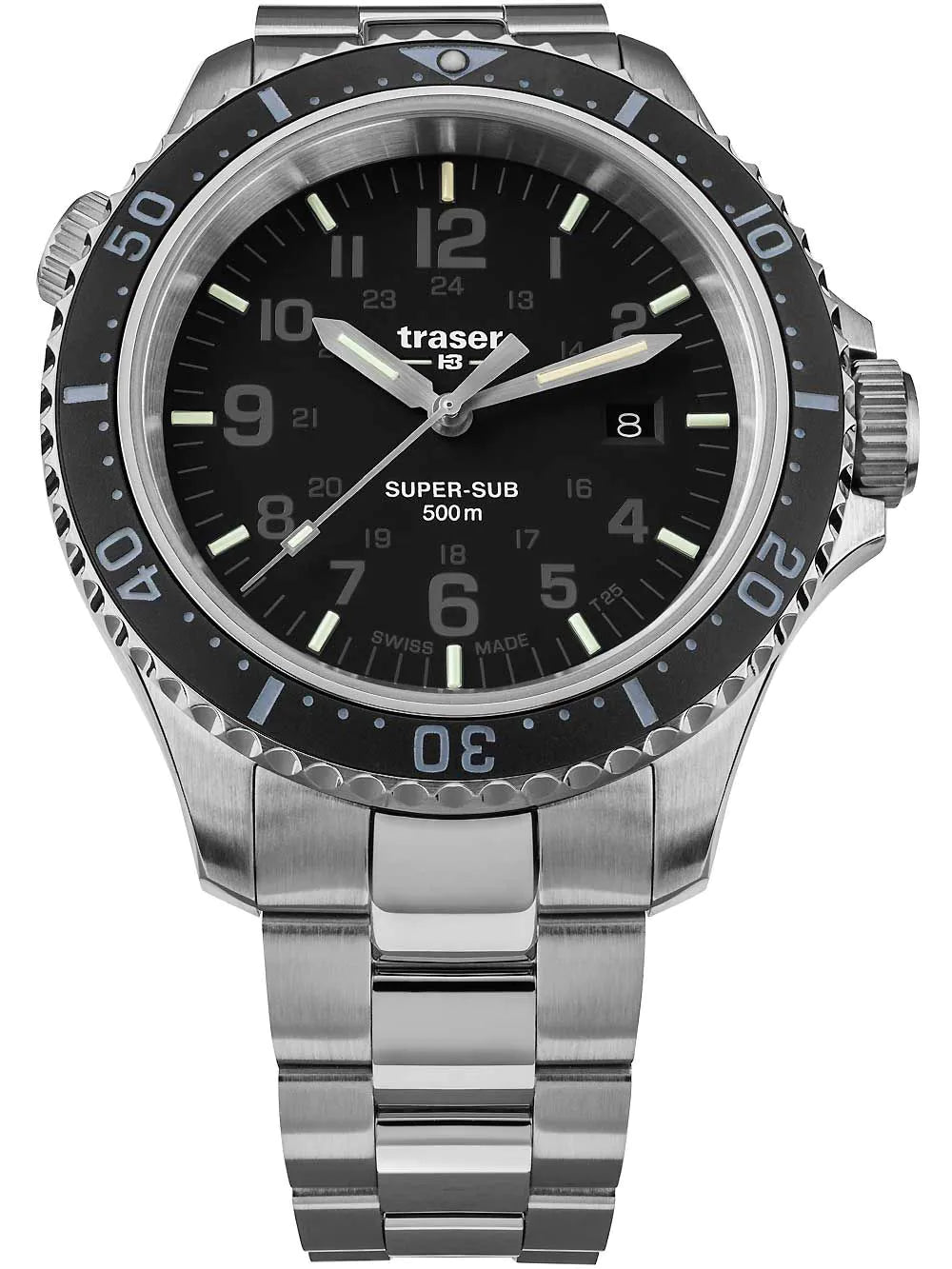 Traser H3 109376 P67 T25 SuperSub set black 46 mm diver Mens Watch 50ATM