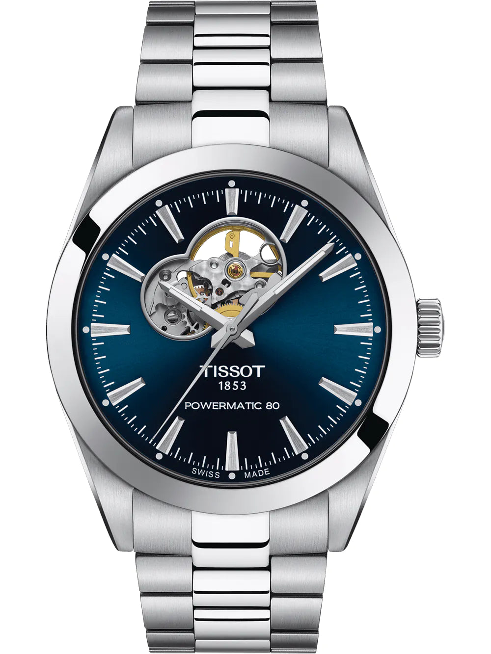 Tissot T1274071104101 Herrenuhr Gentleman Powermatic-80 Open Heart 40mm 10ATM