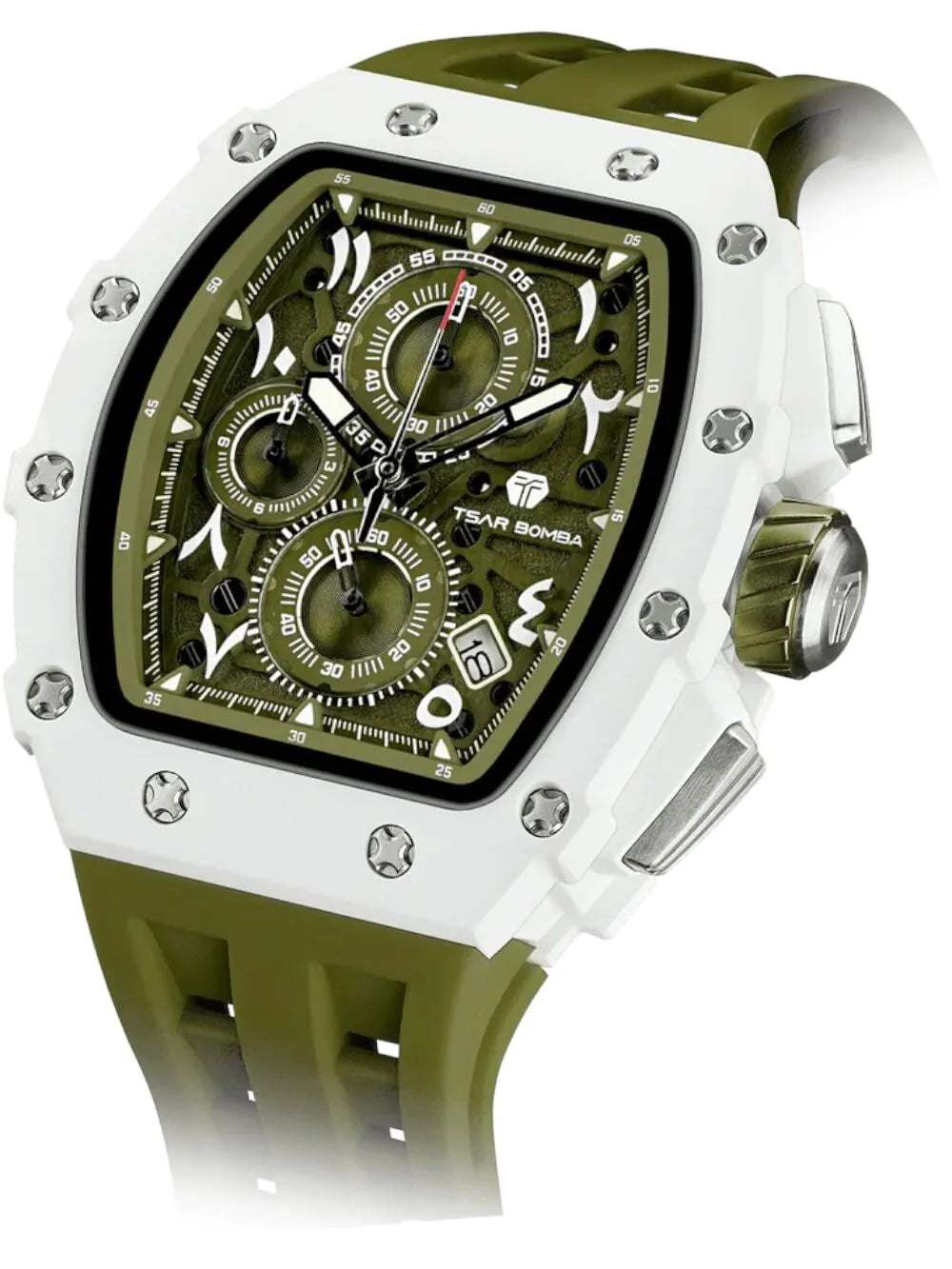 Tsar Bomba TB8204QA-03 Mens Watch Elemental Bioceramic Chronograph 43mm 5ATM