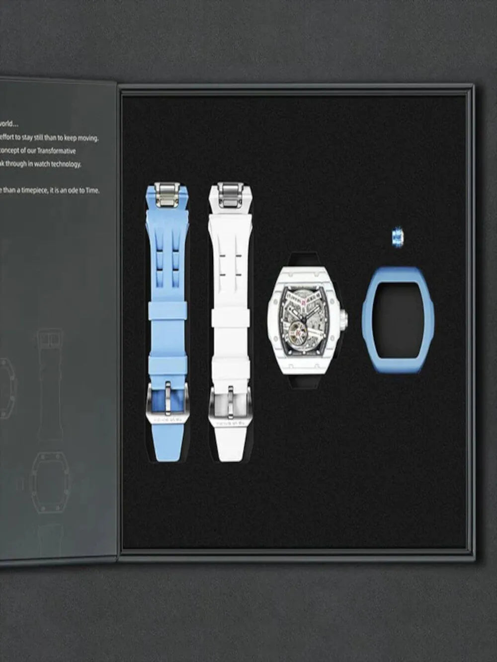 Tsar Bomba TB8218(1+2)CF/FKM-01WH/LTBU Men's watch Atomic Set 45mm 10ATM