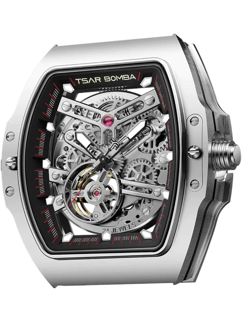 Tsar Bomba TB8218(1+2)CF/FKM-01WH/LTBU Men's watch Atomic Set 45mm 10ATM
