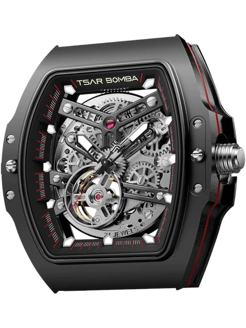 Tsar Bomba TB8218(1+2)CF/FKM-03WH/DBU Men's watch Atomic Set 45mm 10ATM