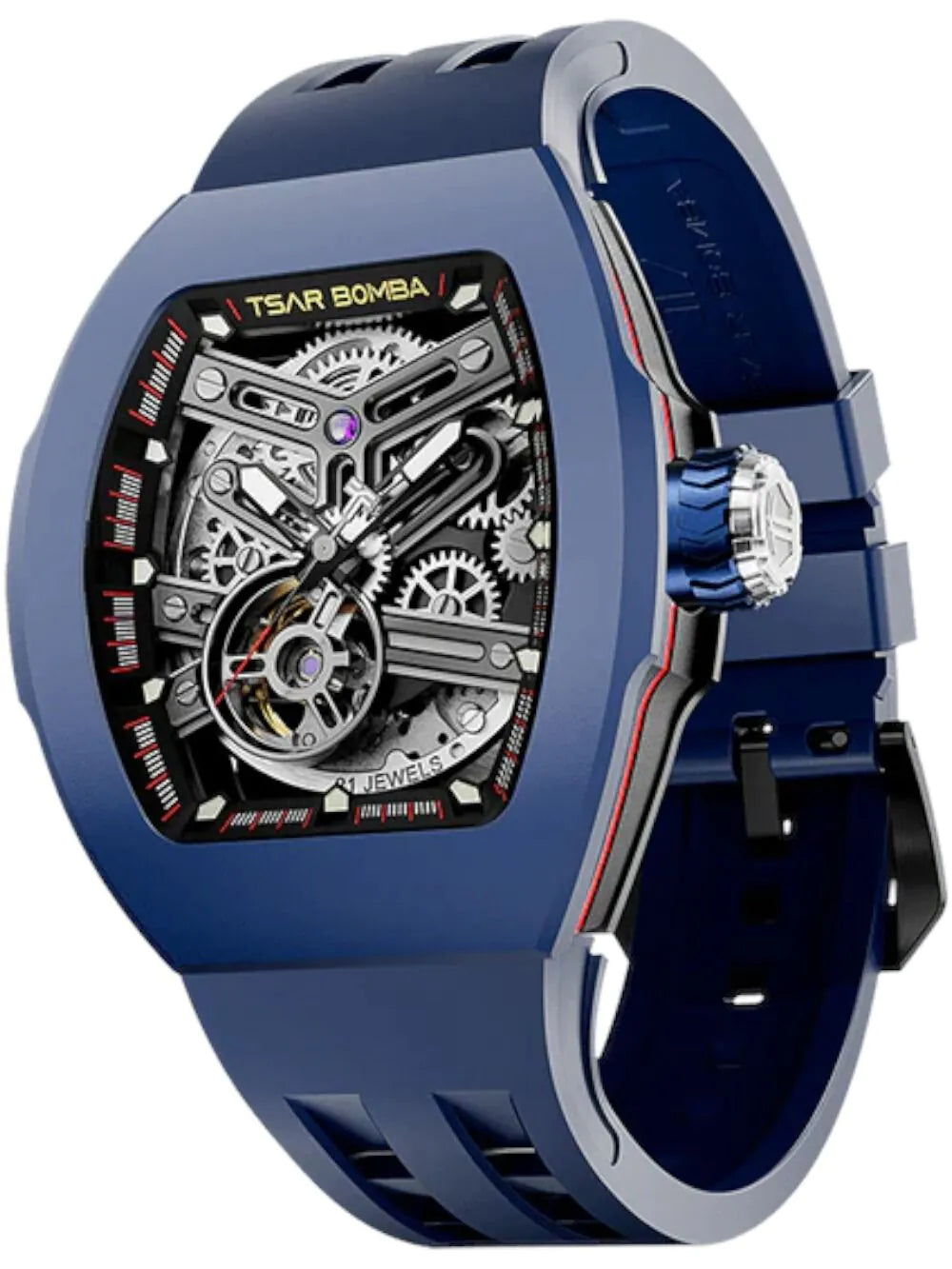 Tsar Bomba TB8218(1+2)CF/FKM-03WH/DBU Men's watch Atomic Set 45mm 10ATM