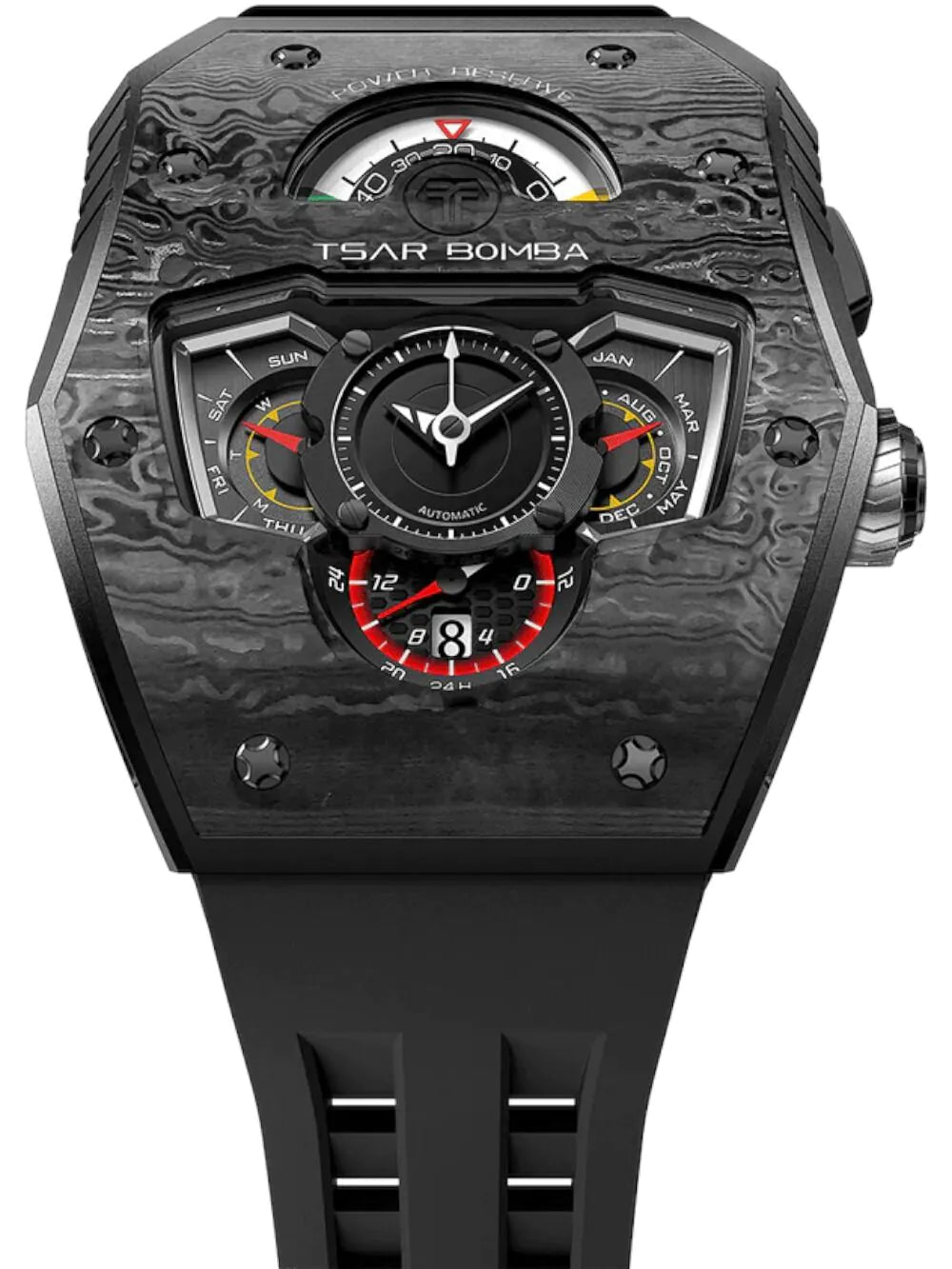 Tsar Bomba TB8229CF-01 Mens Watch Parallax Automatic 43mm 5ATM