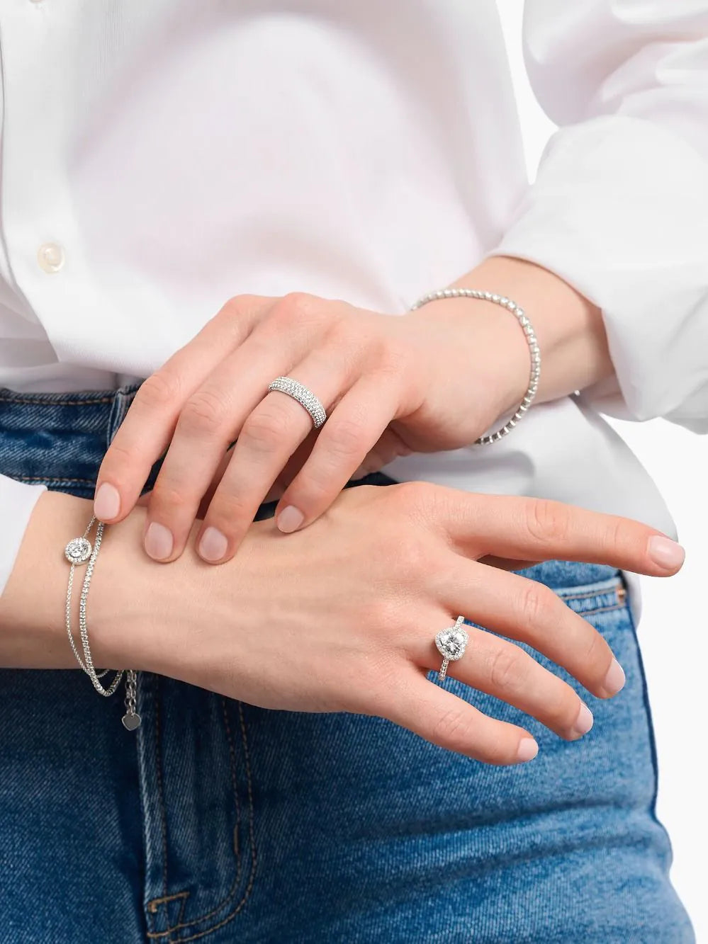 Thomas Sabo TR2477-051-14-54 Silver Halo-Ring in Heart Shape with white Zirconia Ladies