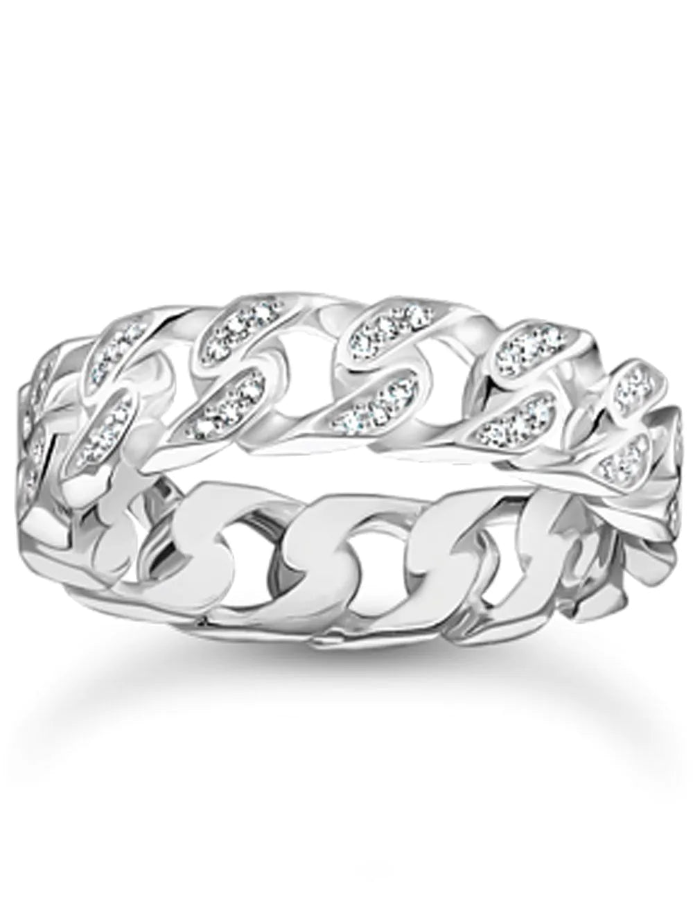 Thomas Sabo TR2500-051-14-56 ring - chain links white stones silver Ladies