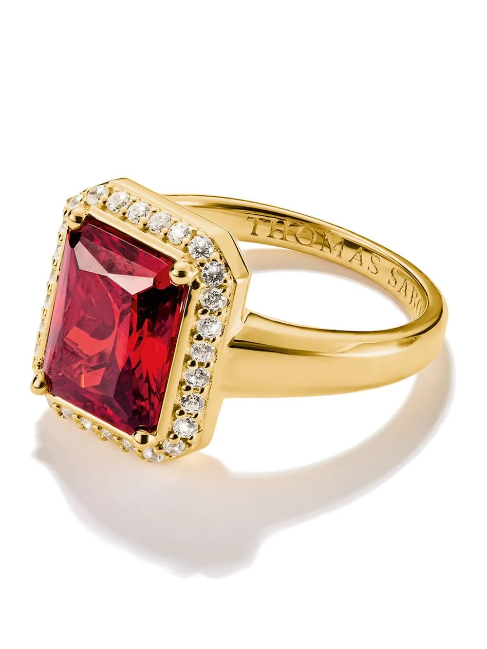 Thomas Sabo TR2508-414-10-54 Ring with red octagon stone Elyndra Gold-plated Ladies