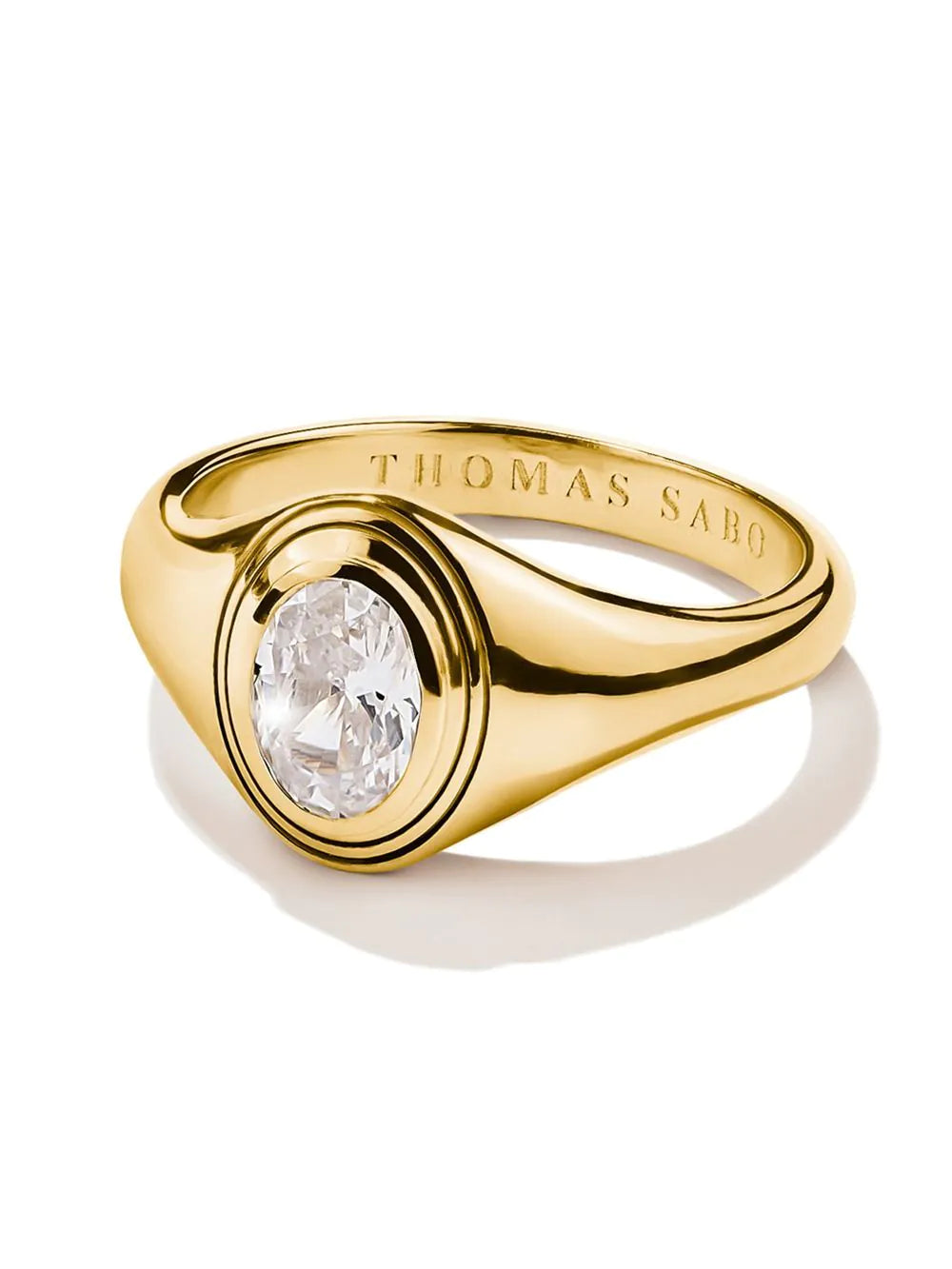 Thomas Sabo TR2523-414-14-54 Ring with white zirconia stone Oval Gold-plated Ladies