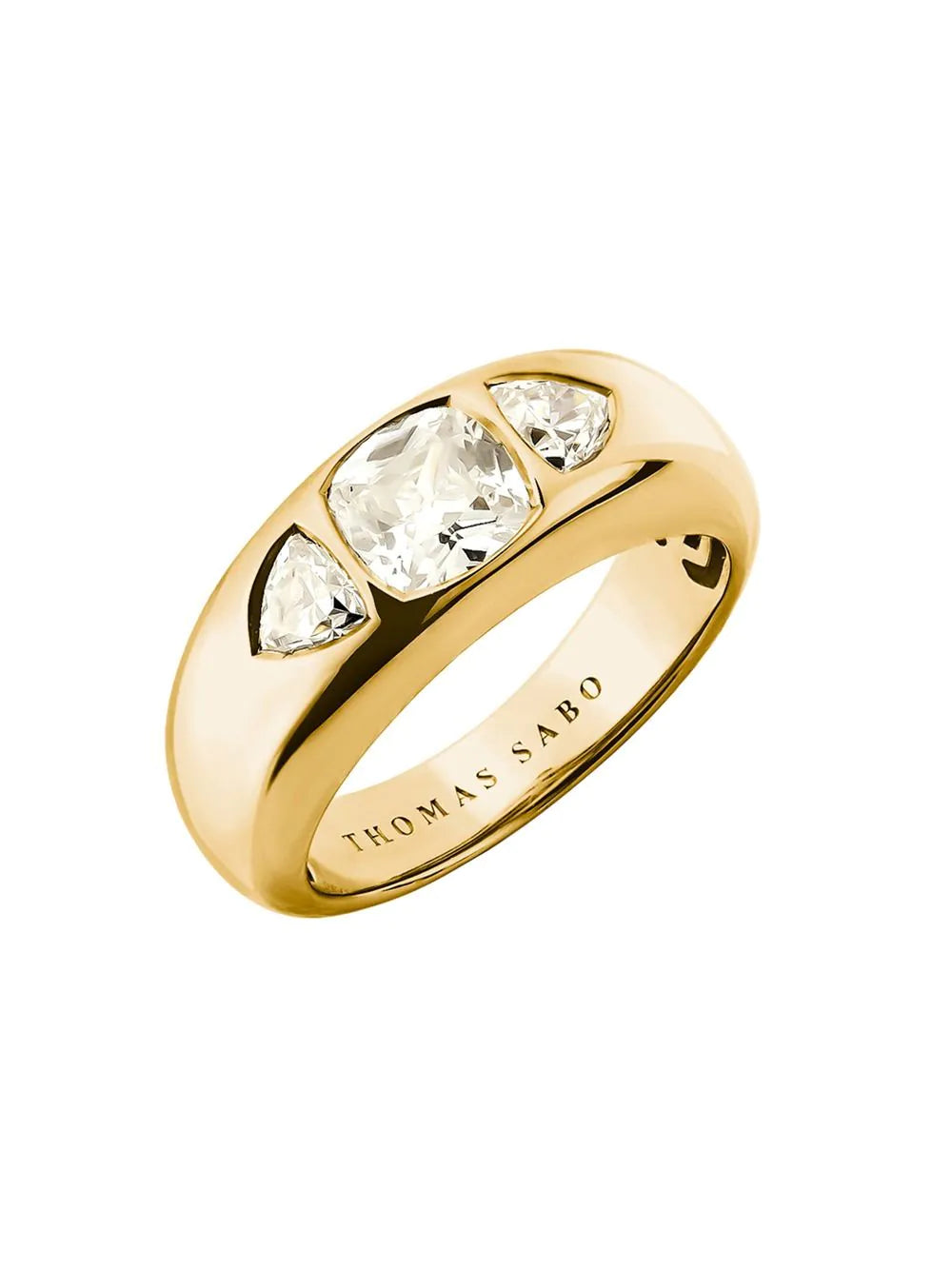 Thomas Sabo TR2525-414-14-58 Ring with faceted white zirconia stones Gold-plated Ladies