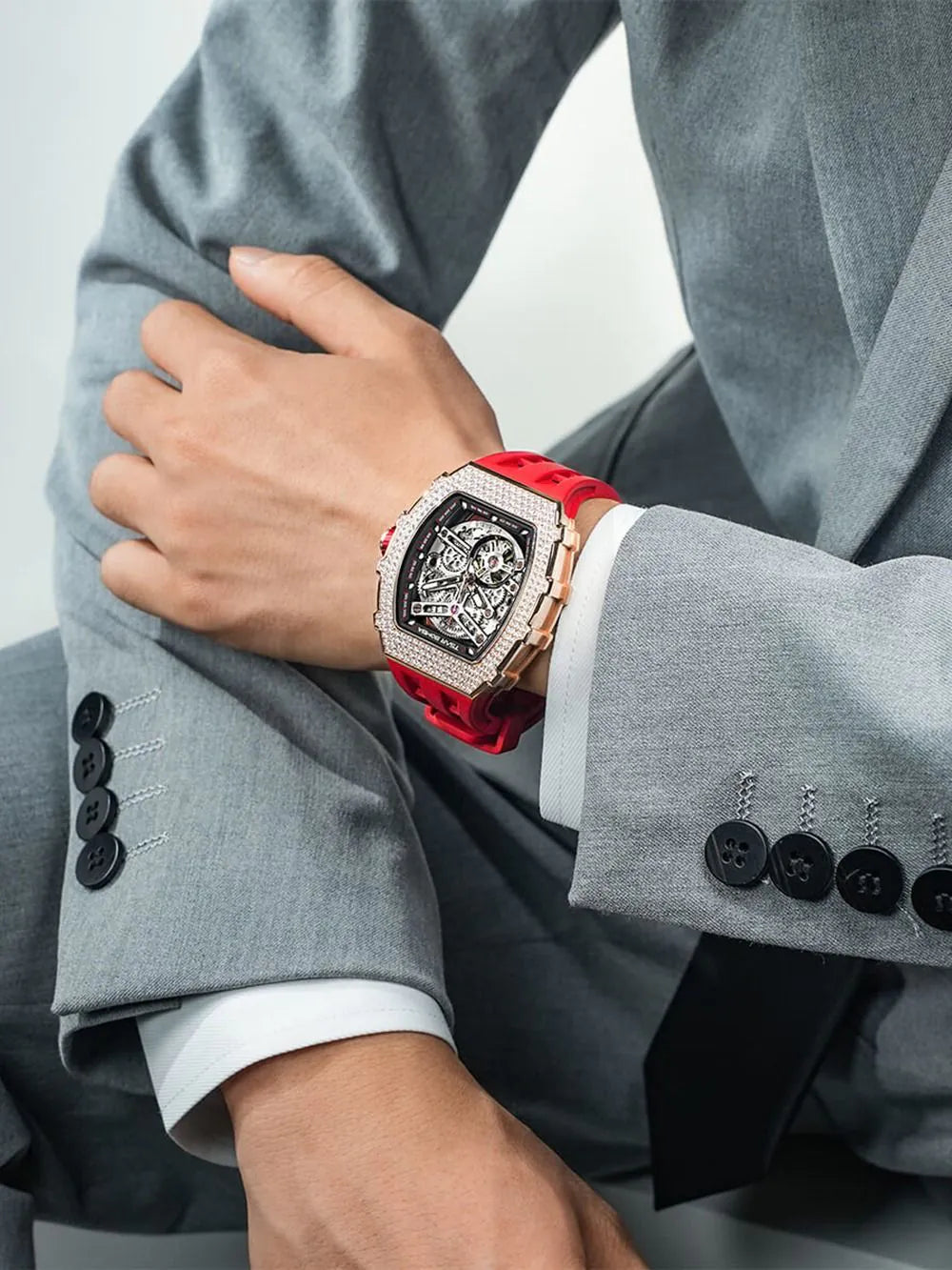 Tsar Bomba TB8208D-12 Mens Watch Elemental Zirconia Automatic 43mm 5ATM