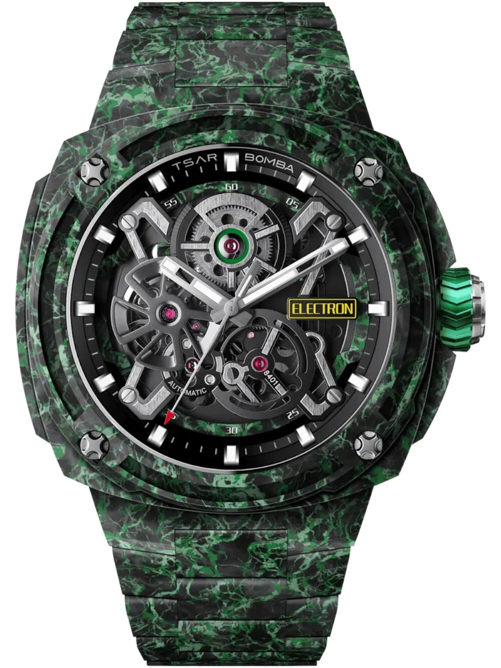 Tsar Bomba TB8401CF-01 Mens Watch Electron Full Carbon Fiber Edition Automatic 43mm 10ATM