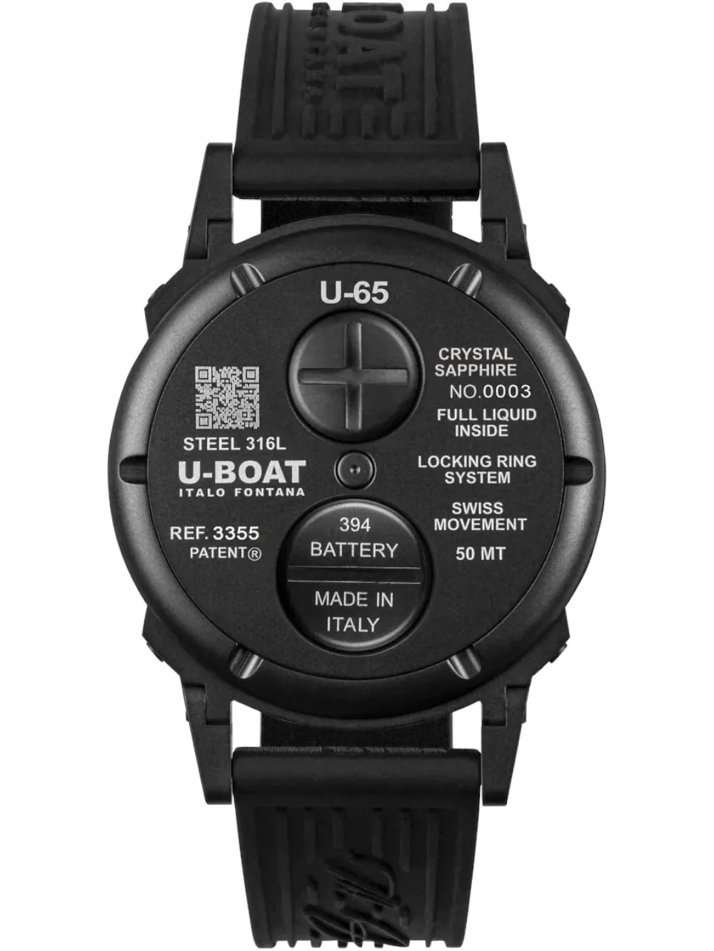 U-Boat 3355 Mens Watch U-65 PVD White Capsoil 44mm 5ATM