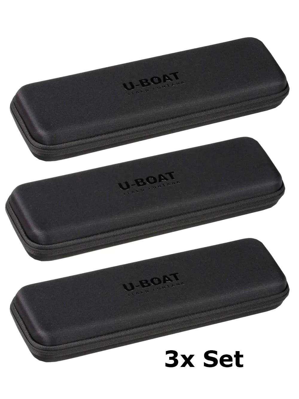 U-Boat 43594 black set of 3 wristwatches travel case