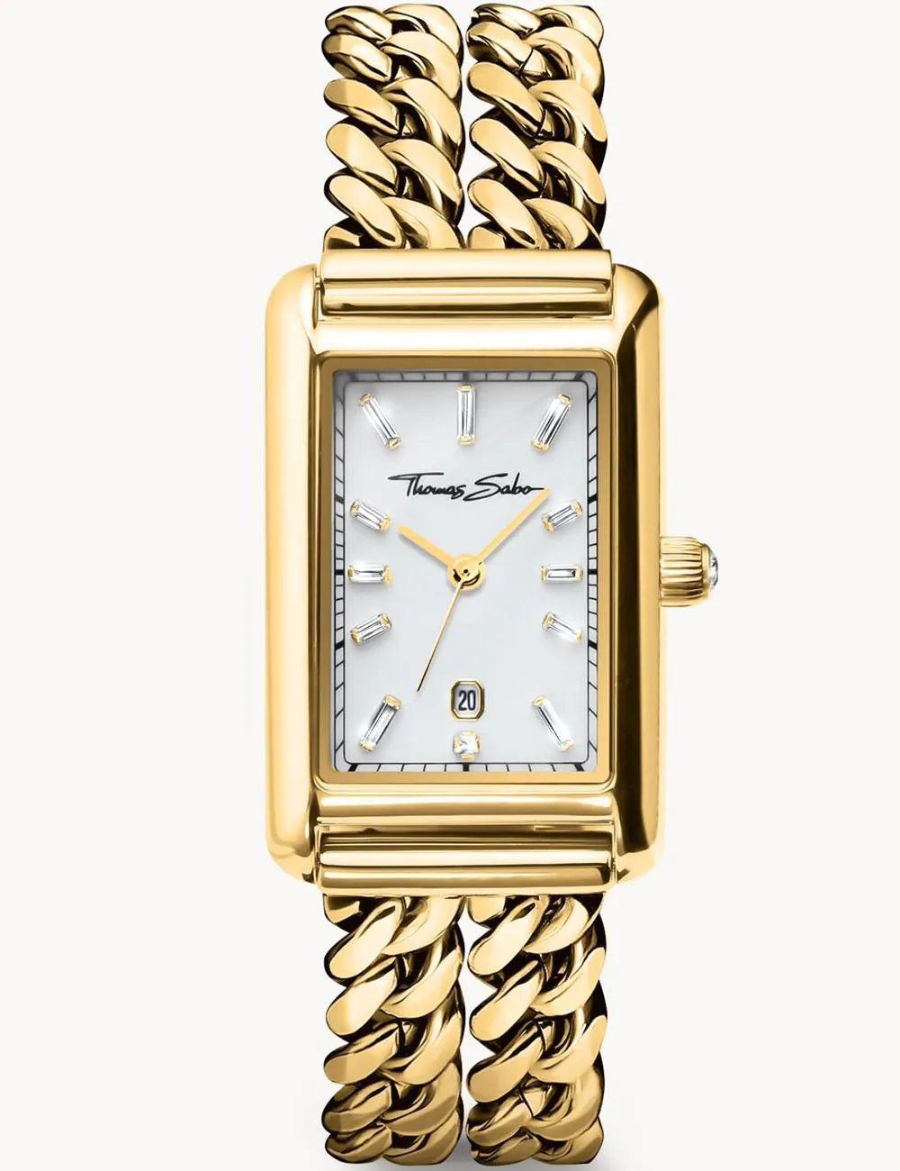 Thomas Sabo WA0429-291-207 Ladies Watch Rectangular Gold-Colored 22mm 3ATM