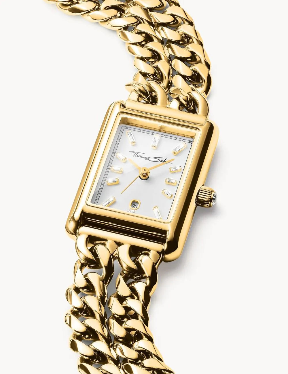 Thomas Sabo WA0429-291-207 Ladies Watch Rectangular Gold-Colored 22mm 3ATM