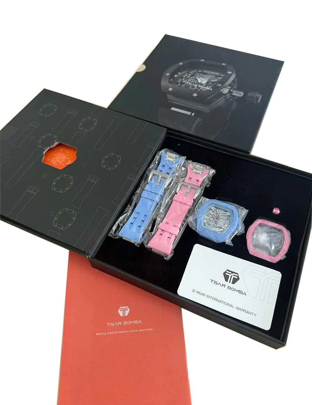 Tsar Bomba TB8218(1+2)FKM-02PK/LTBU Mens Watch Atomic Twin Interchangeable Automatic Watch 45mm 10ATM