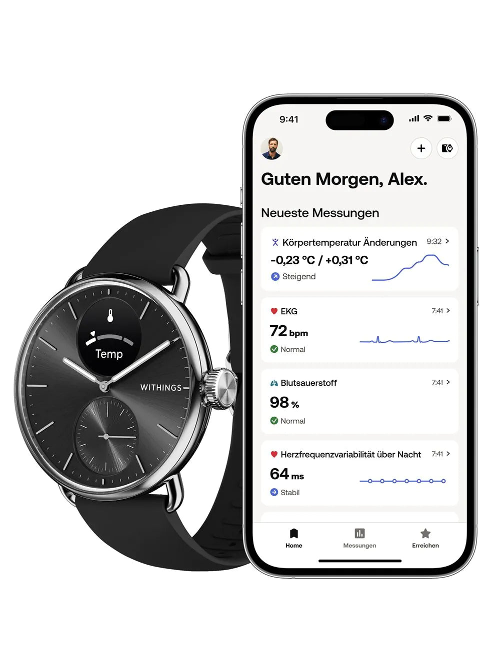 Withings HWA10-model 1-All-Int ScanWatch 2 Black 38 mm 5ATM