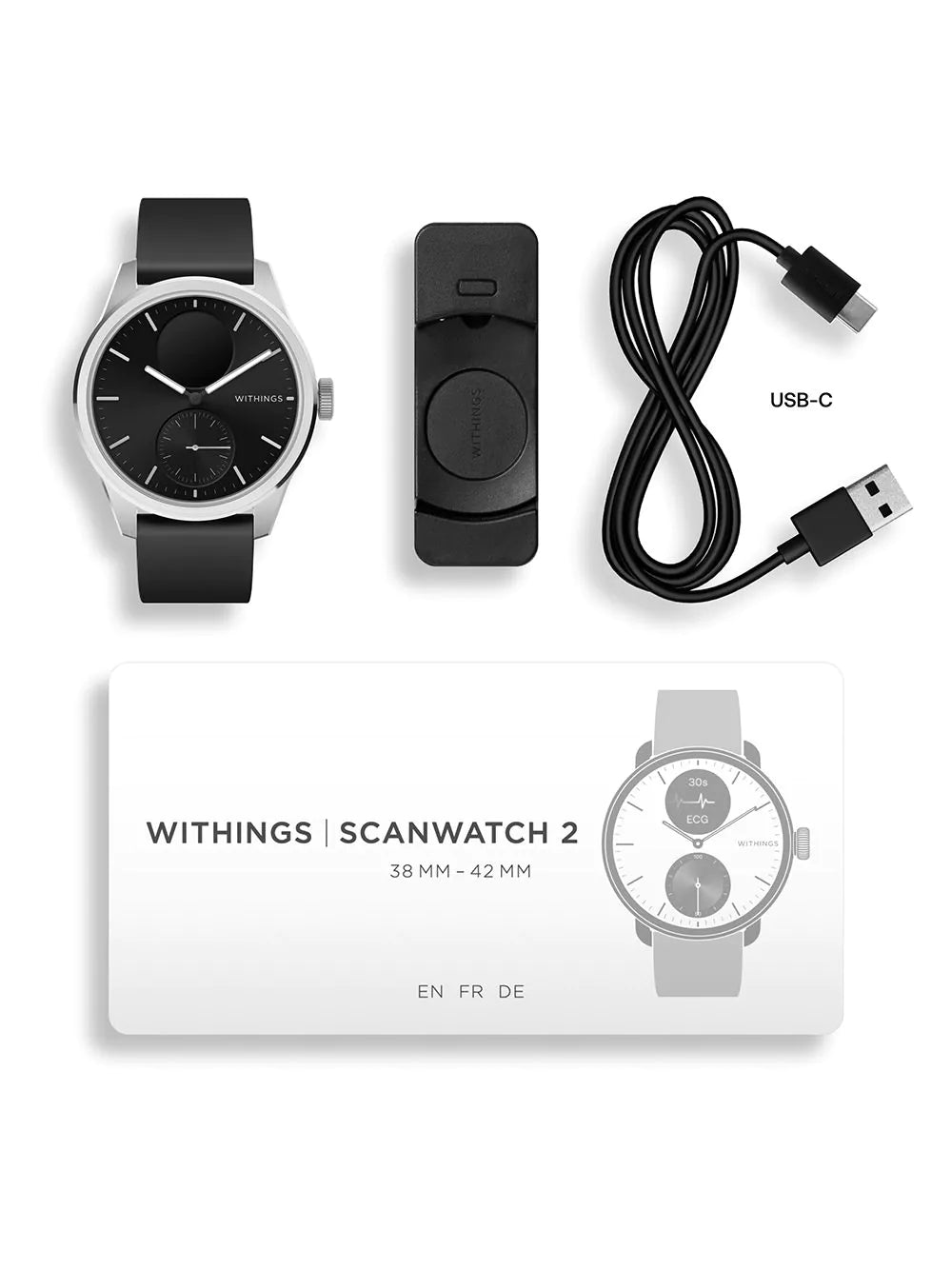 Withings HWA10-model 4-All-Int ScanWatch 2 Black 42 mm 5ATM