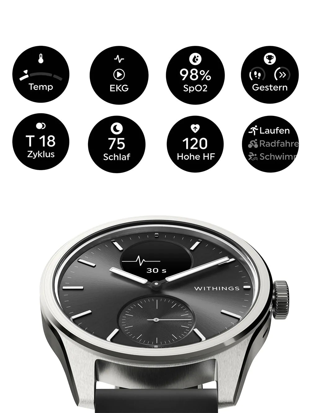 Withings HWA10-model 4-All-Int ScanWatch 2 Black 42 mm 5ATM