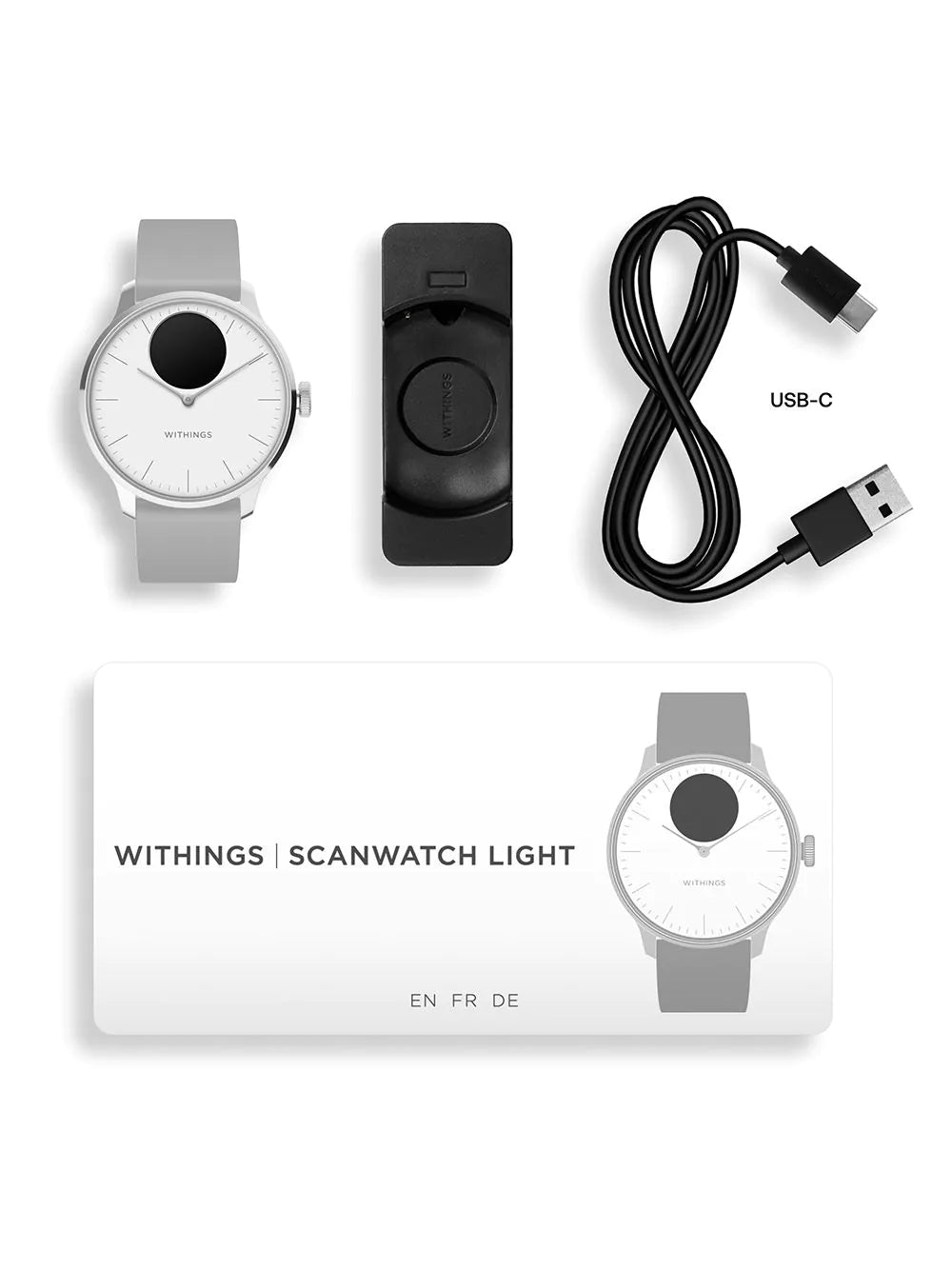Withings HWA11-model 3-All-Int ScanWatch Light White 37 mm 5ATM
