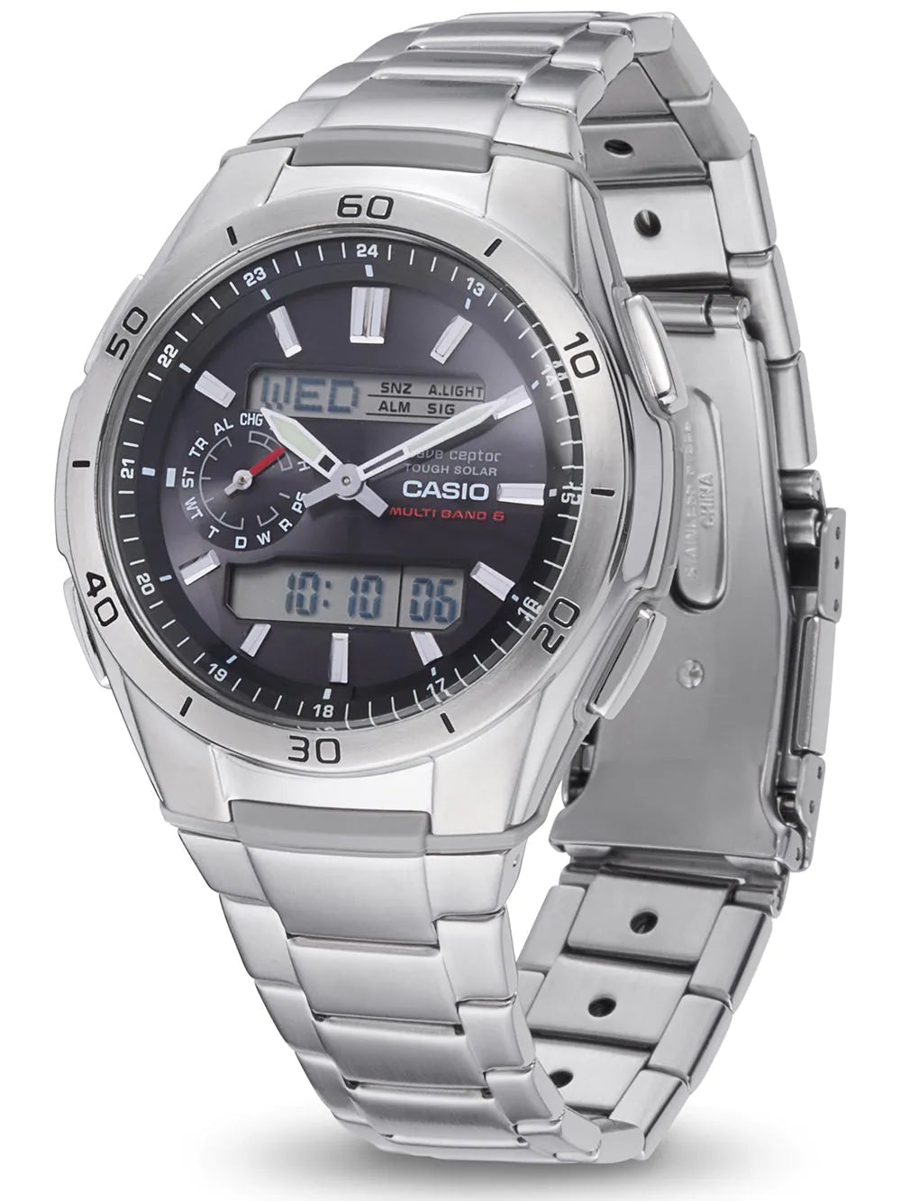 CASIO WVA-M650D-1AER Radio Controlled Solar Mens Watch 44mm 10 ATM