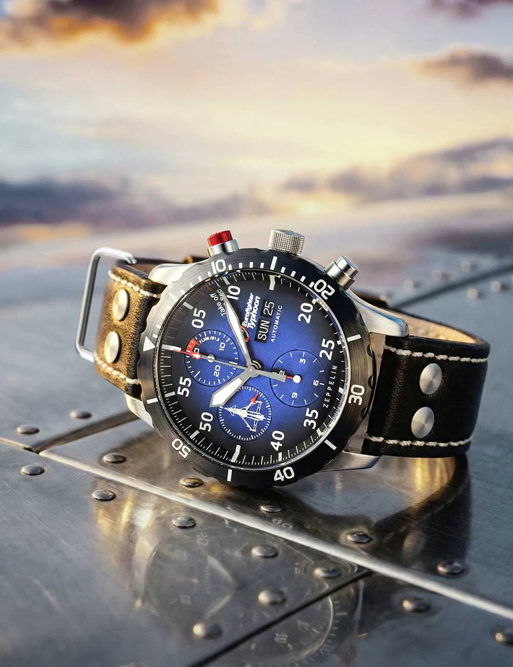 Zeppelin 7218-3 Eurofighter Typhoon Automatic Limited Mens Watch 43mm 20ATM