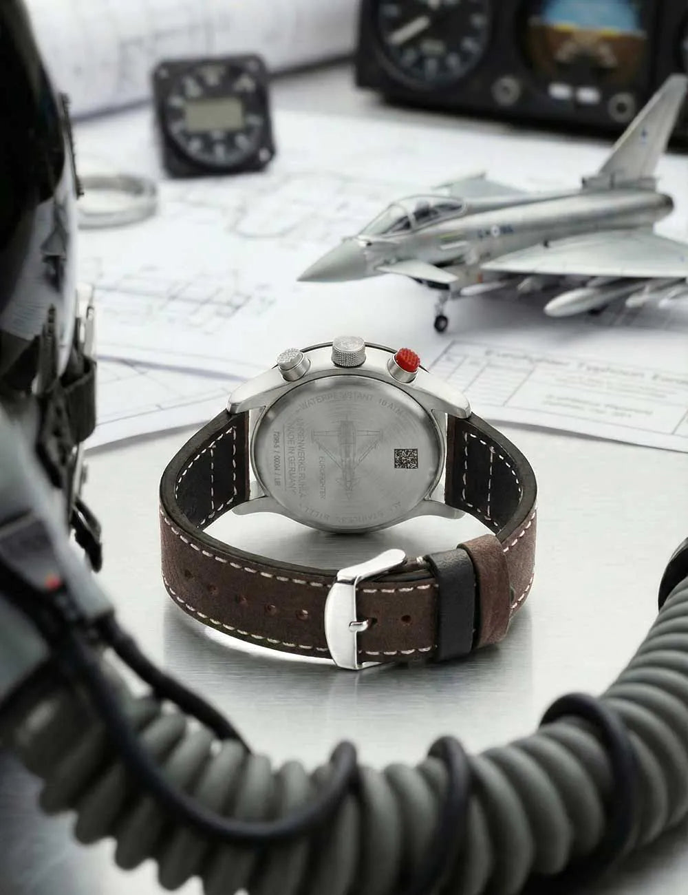 Zeppelin 7298-5 Eurofighter Typhoon quartz Mens Watch Chronograph 43mm 10ATM