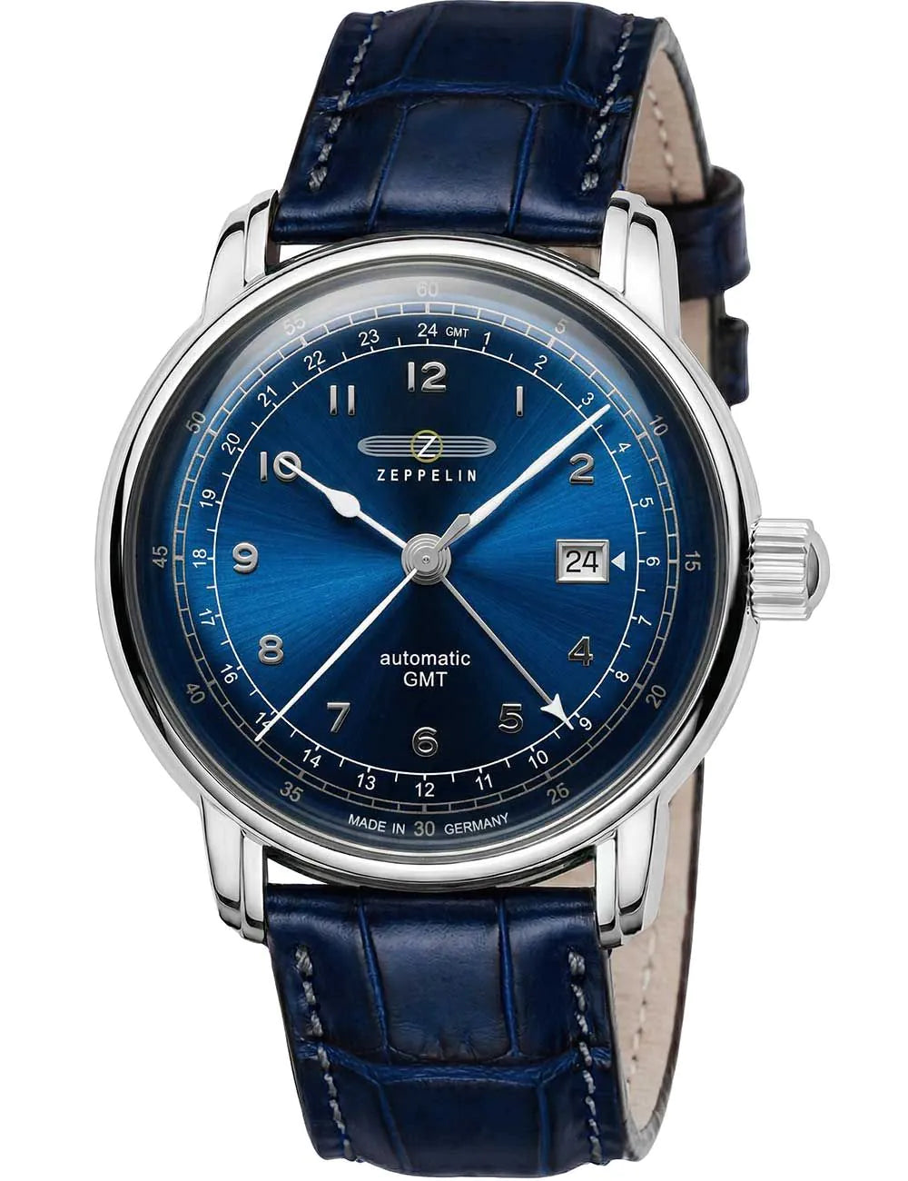 Zeppelin 7668-3 Los Angeles LZ126 Automatic Mens Watch GMT 43mm 5ATM