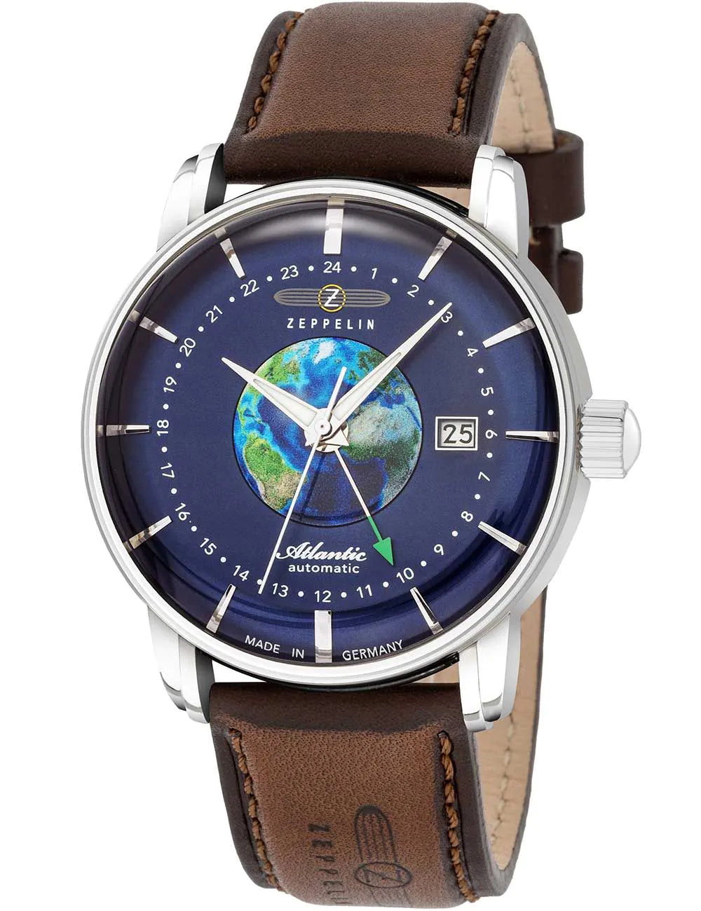 Zeppelin 8468-3 Atlantic Automatic Mens Watch GMT 43mm 5ATM
