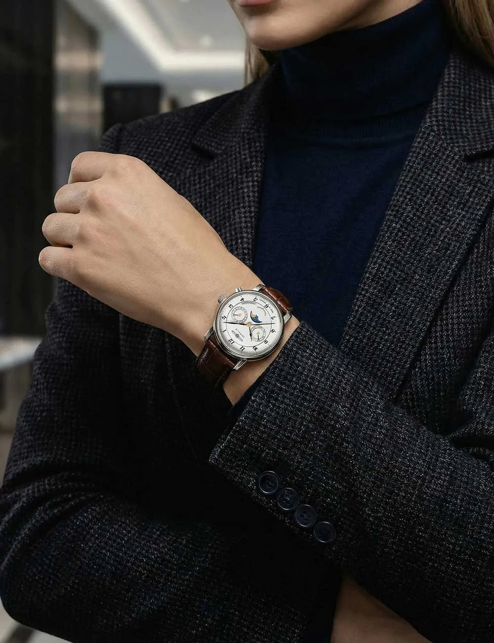Zeppelin 8537-1 Friedrichshafen Moon Phase 35mm 5ATM