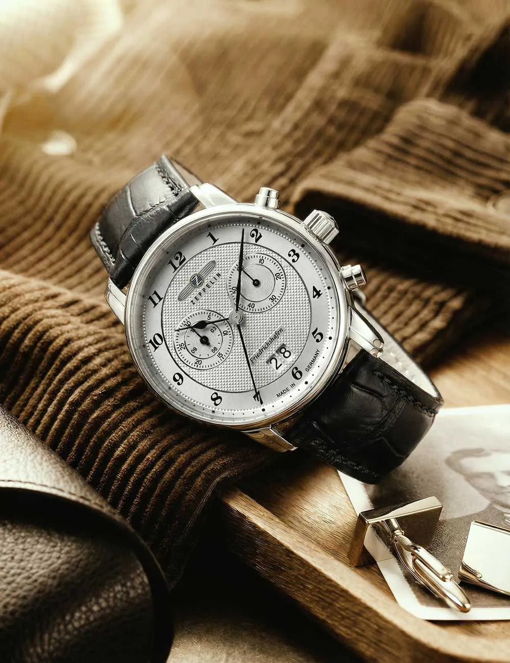 Zeppelin 8584-4 Mens Watch Friedrichshafen Chronograph 40mm 5ATM