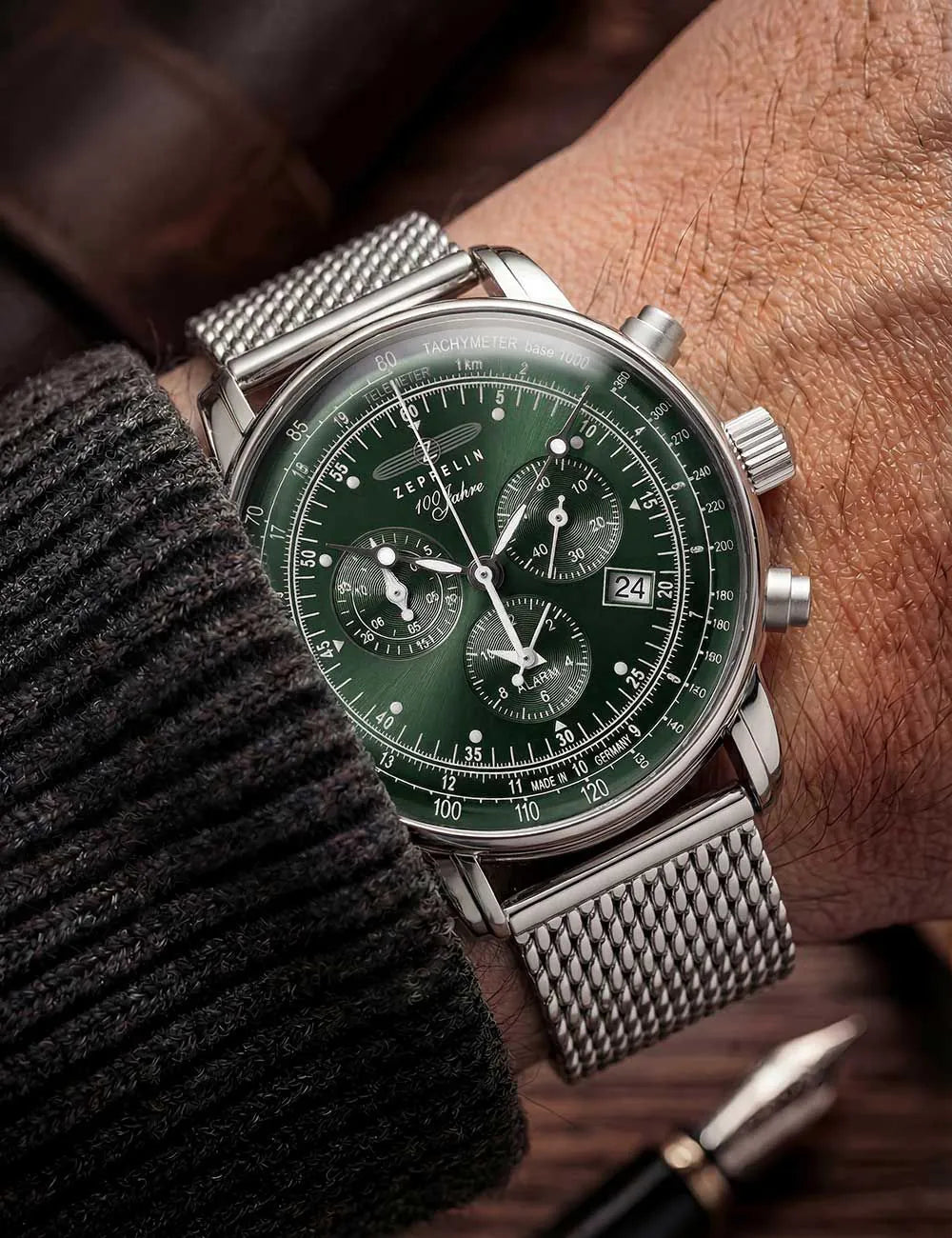 Zeppelin 8680M-4 alarm chrono 100 years 43mm 5ATM
