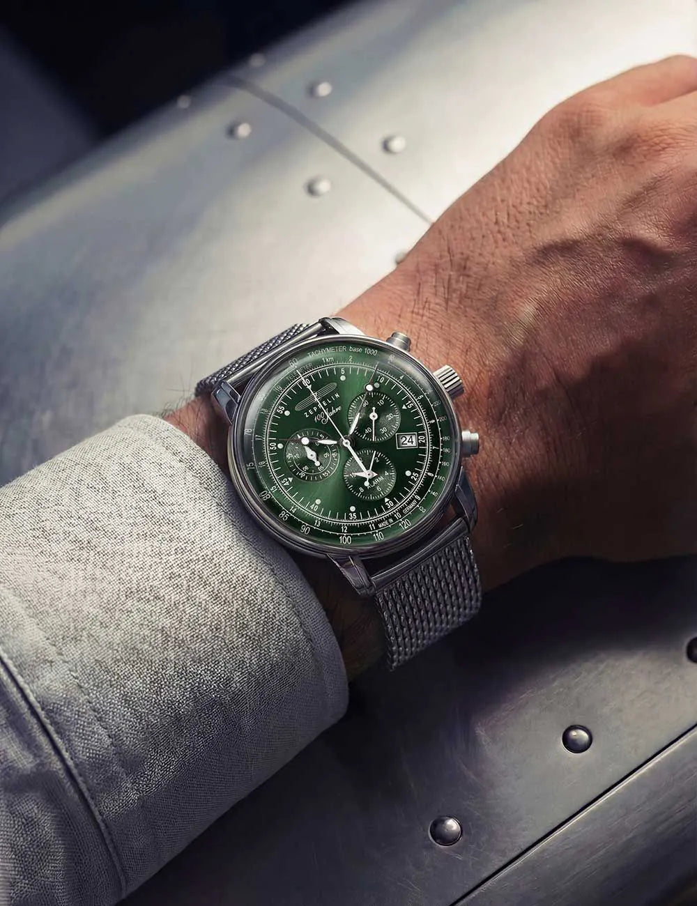 Zeppelin 8680M-4 alarm chrono 100 years 43mm 5ATM