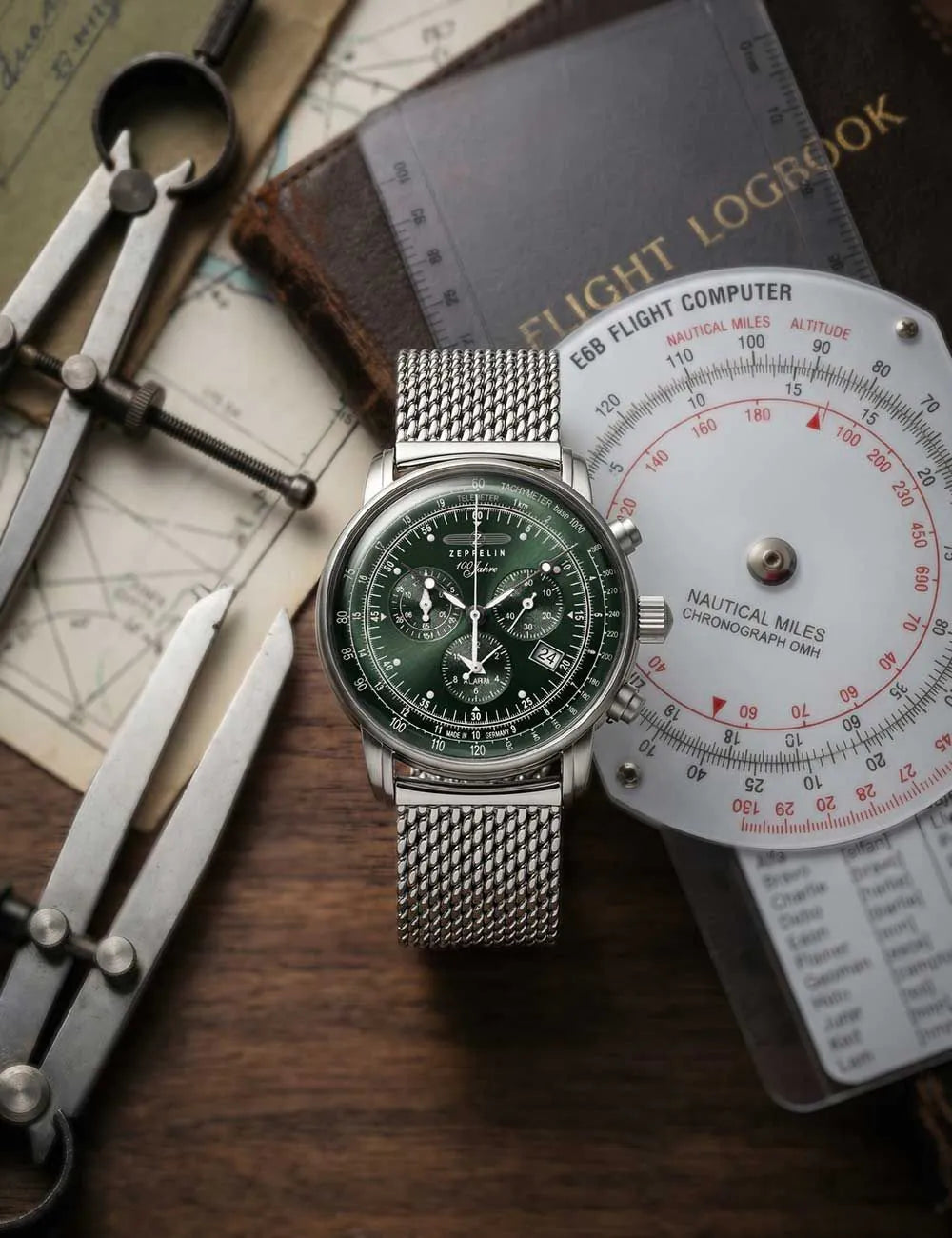 Zeppelin 8680M-4 alarm chrono 100 years 43mm 5ATM