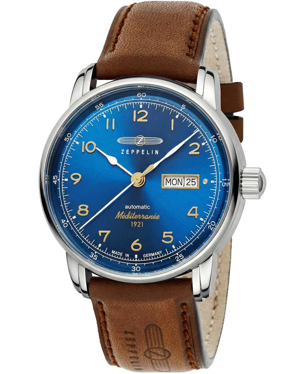 Zeppelin 9664-3 Mens Watch Méditerranée Automatic 40mm 5ATM