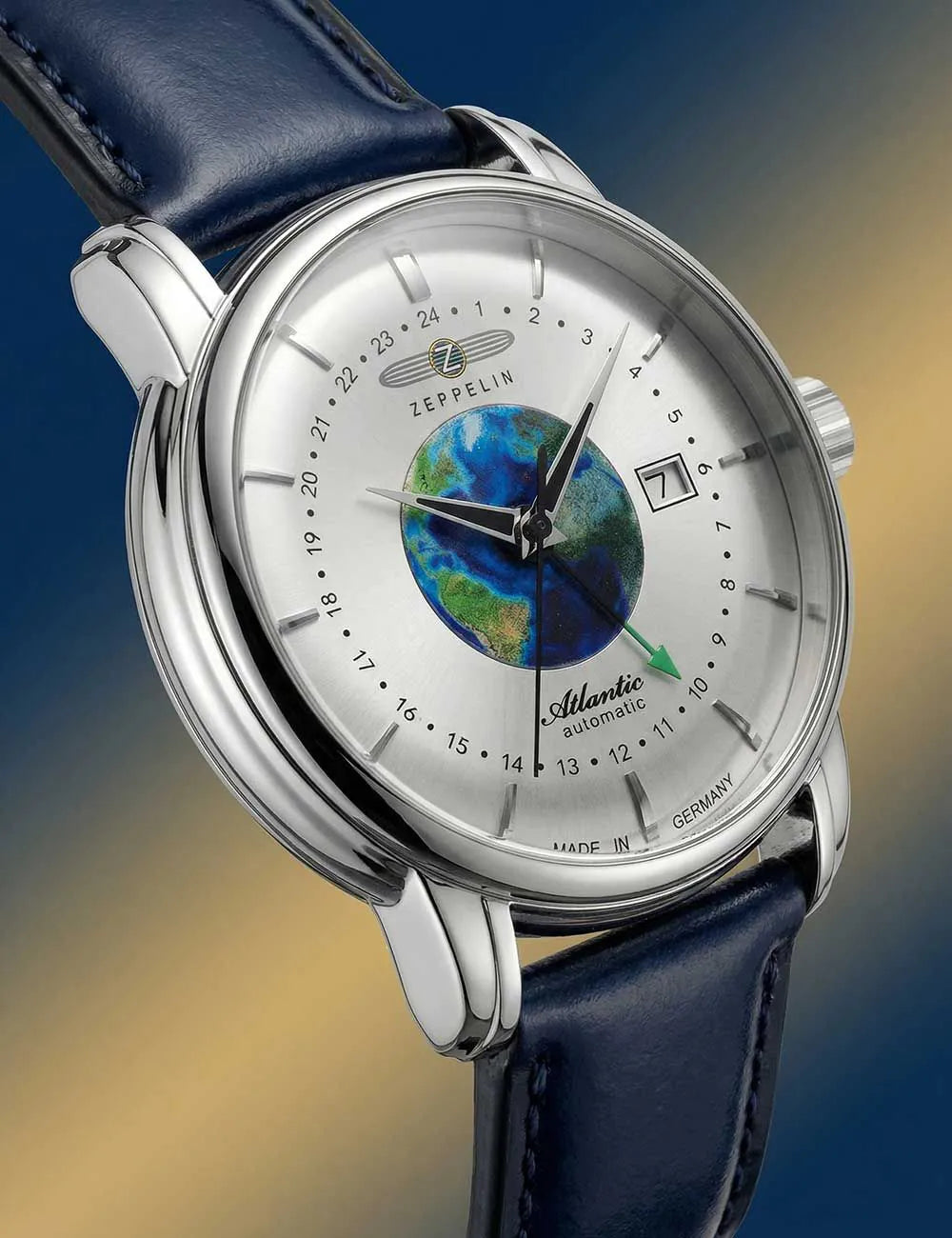 Zeppelin 8468-1 Atlantic Automatic Mens Watch GMT 43mm 5ATM